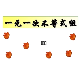 讲课课件不等式组1111