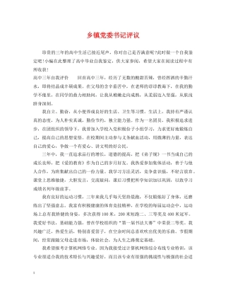 乡镇党委书记评议
