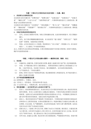 历史备考要点整理