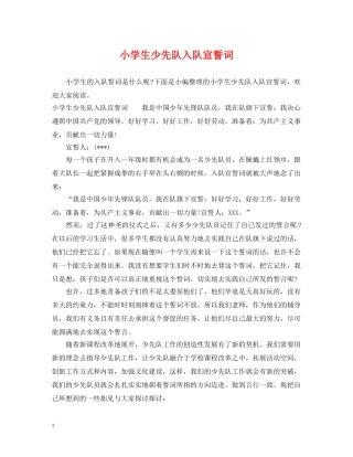 小学生少先队入队宣誓词 