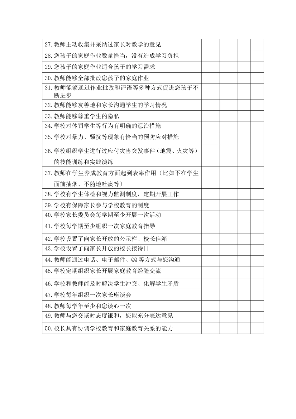 爱生学校建设家长问卷_第2页