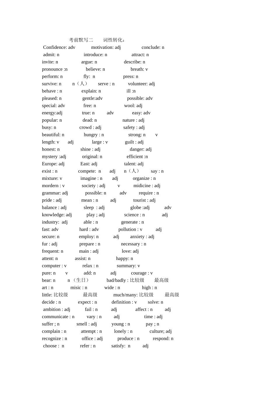 考前默写二词性转化_第1页