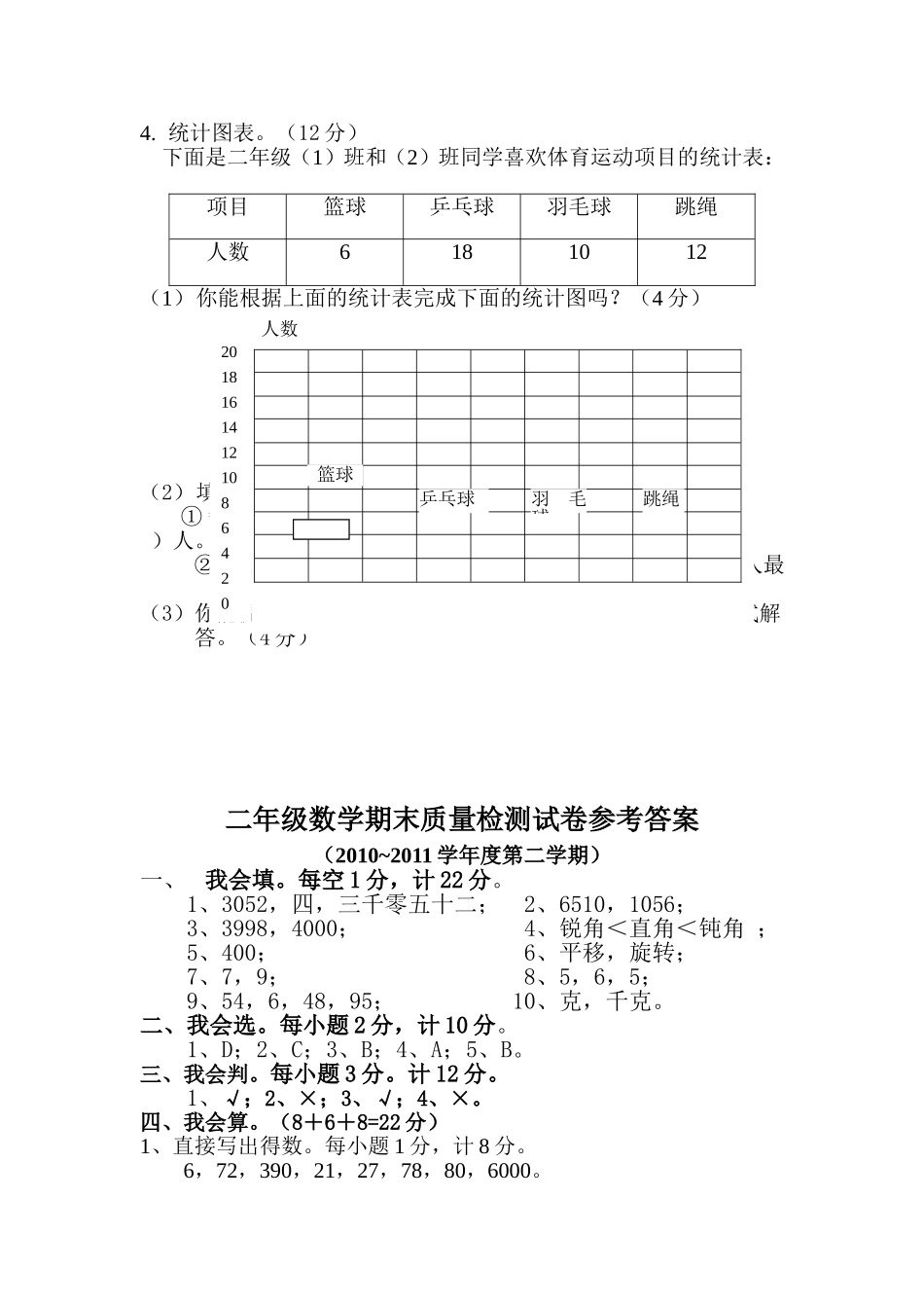 小学二年级数学试题_第3页