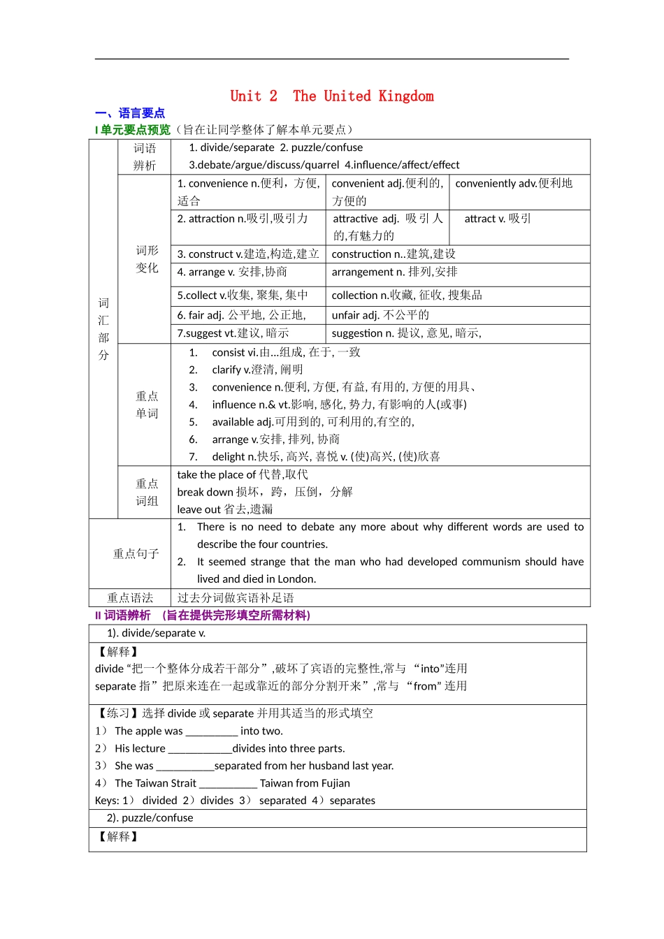 高中英语-Unit-2-The-United-Kingdom教案-新人教版必修5_第1页
