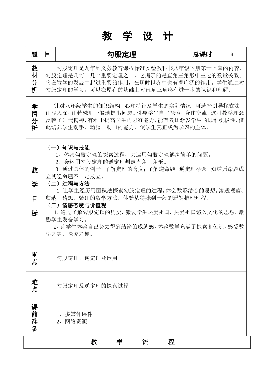 勾股定理教学设计_第1页