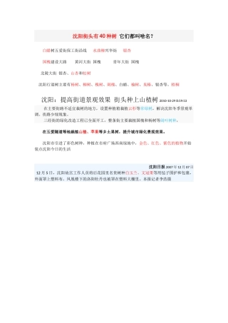 沈阳街头有40种树它们都叫啥名