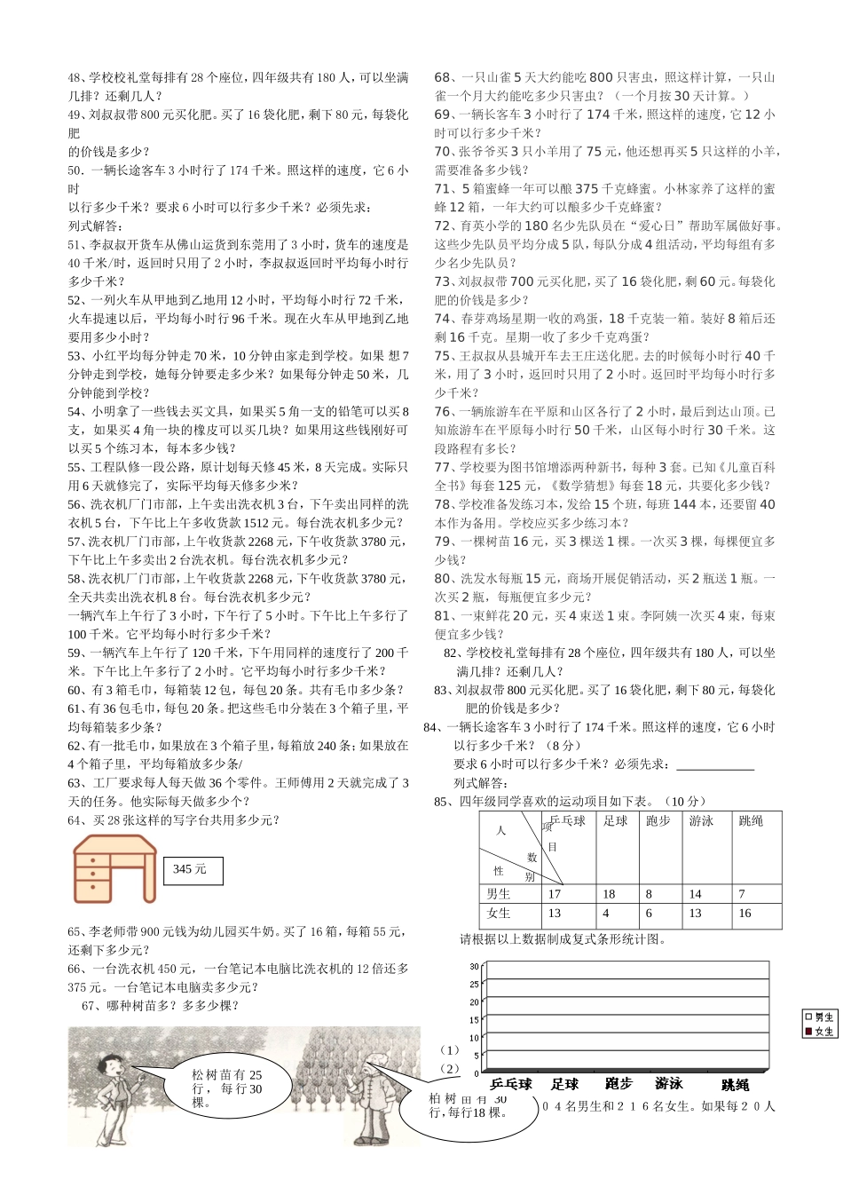 四年级上册数学应用题_第2页