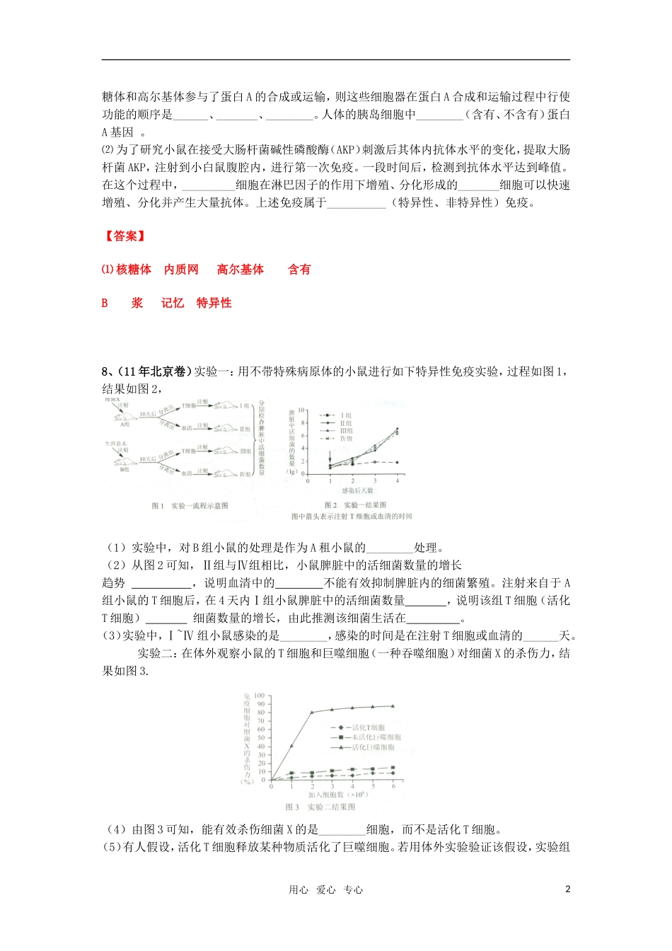 2011年全国各地高考生物试题分类汇篇十一-免疫部分_第2页