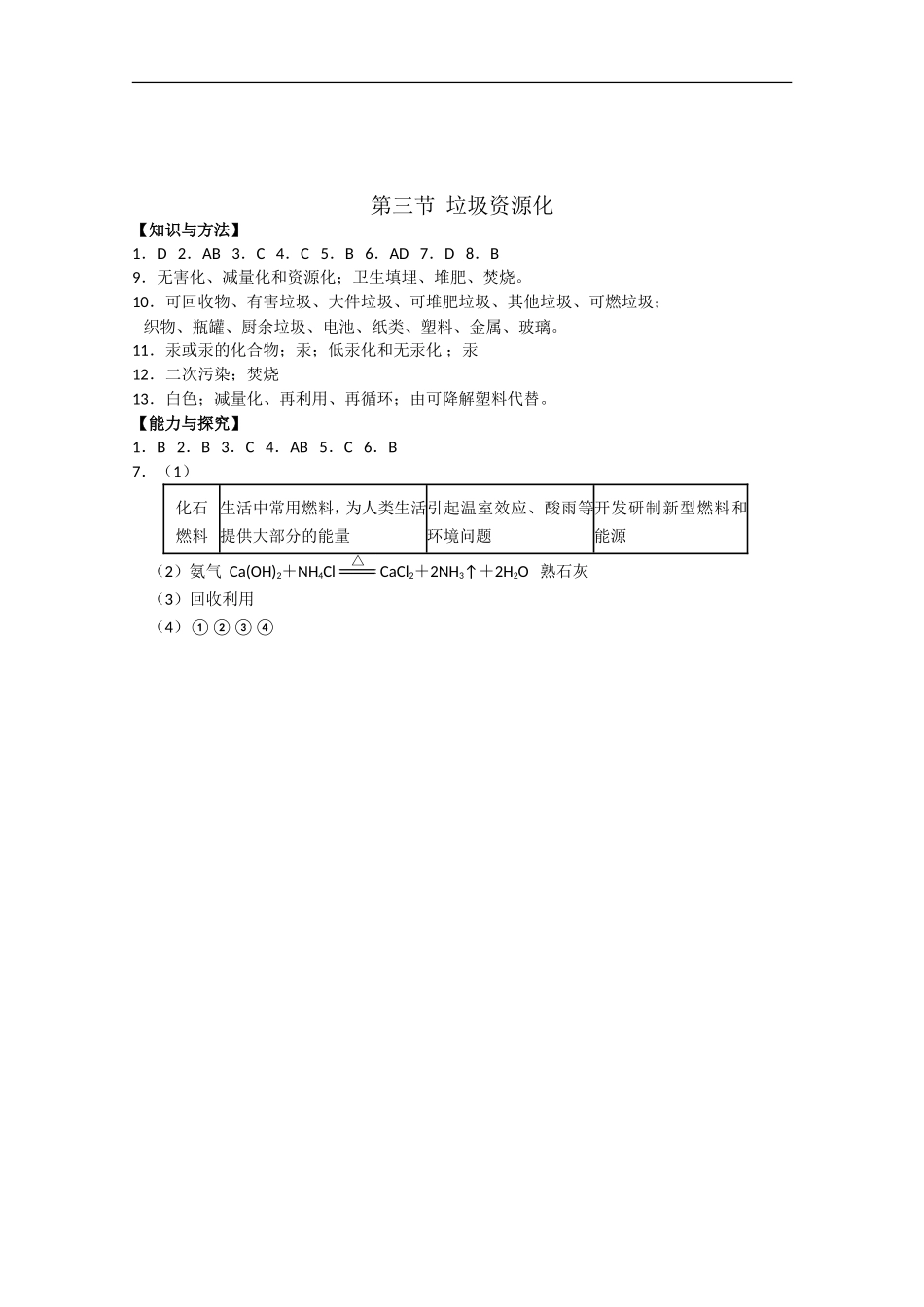高中化学-《垃圾资源化》练习-新人教版选修1_第3页