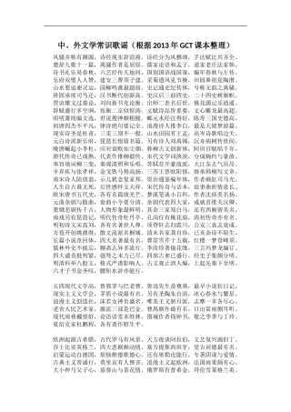 中、外文学常识歌谣