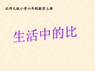 北师大版小学数学六年级上册《生活中的比》PPT课件