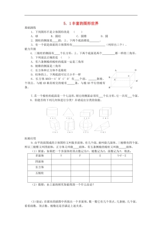 江苏省七年级数学上册-5.1丰富的图形世界课时训练(无答案)-苏科版
