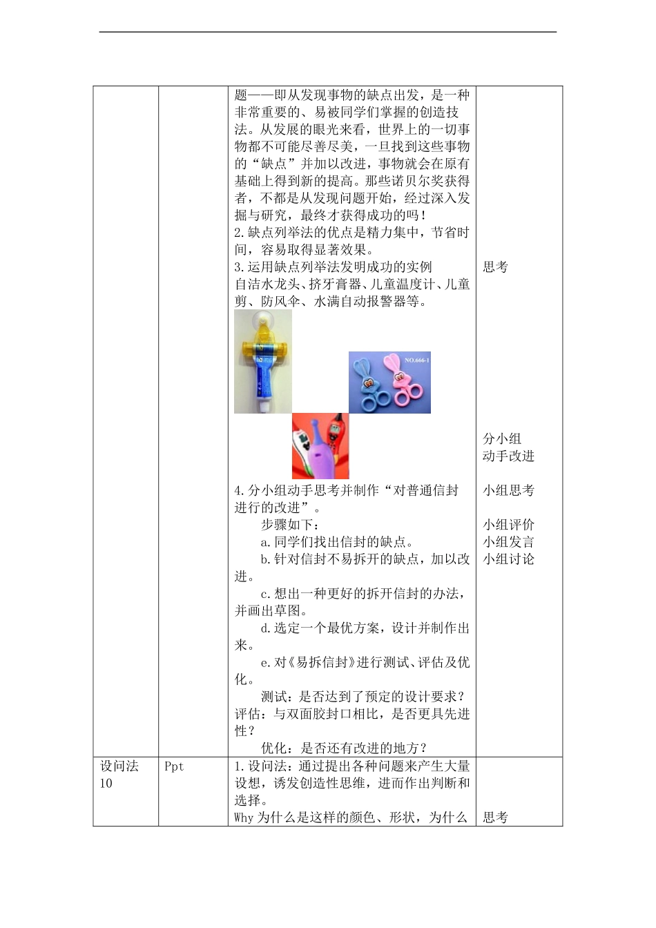 高三通用技术《技术与设计》5.2常用的创造技法教学设计_第3页