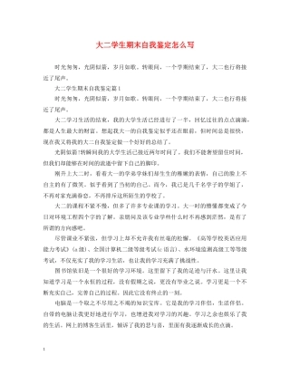 大二学生期末自我鉴定怎么写 