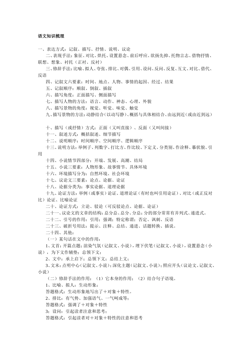 语文知识梳理_第1页