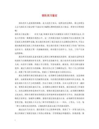 部队实习鉴定 