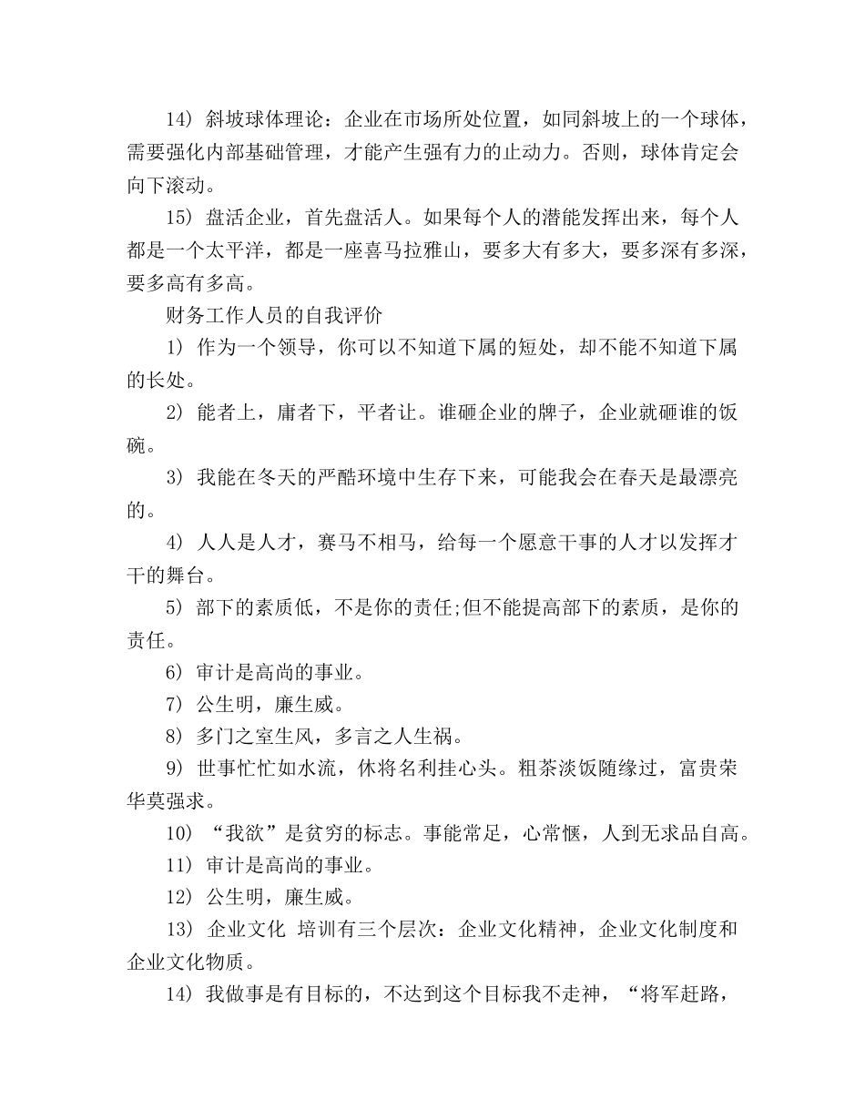 财务工作人员的自我评价 _第3页