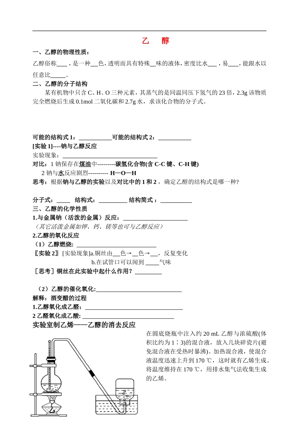 高中化学-乙醇练习-苏教版必修2_第1页