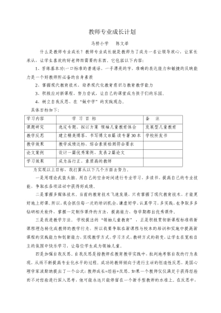 教师专业成长计划
