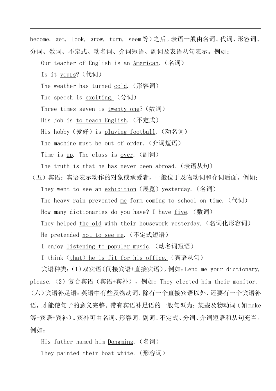 高中英语语法复习1-句子成分;简单句、并列句和复合句-16开_第2页