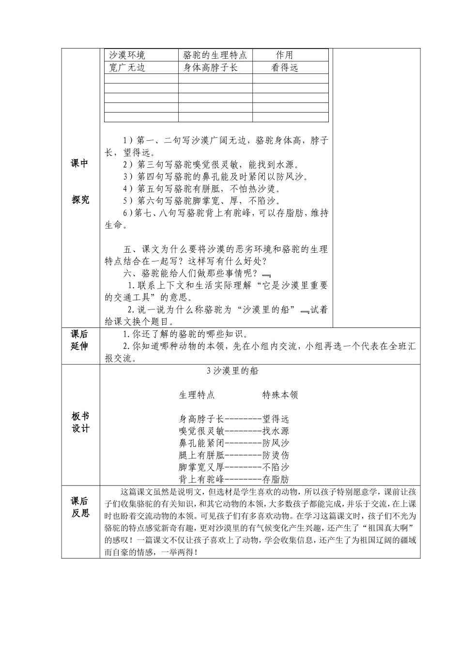 《沙漠里的船》教学设计_第2页