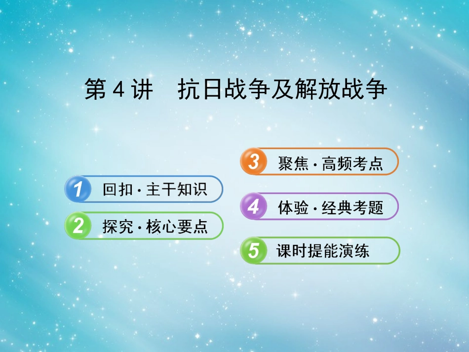 【赢在高考】(江苏适用)2014届高考历史一轮复习-4.4-抗日战争及解放战争课件-新人教版必修1_第1页