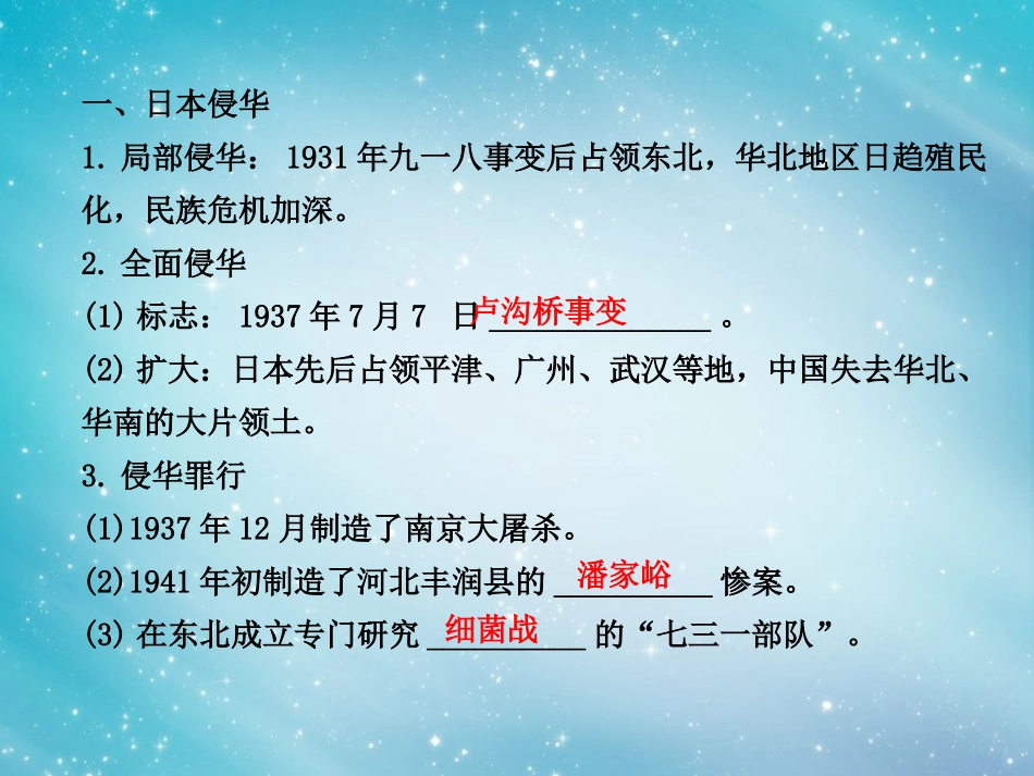 【赢在高考】(江苏适用)2014届高考历史一轮复习-4.4-抗日战争及解放战争课件-新人教版必修1_第3页