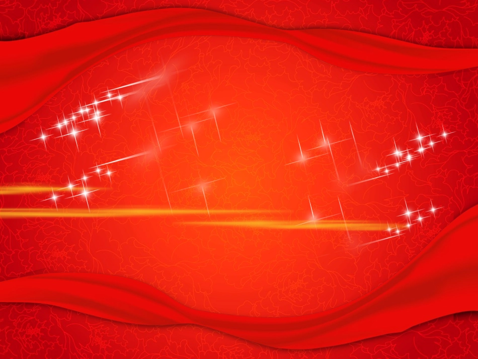 红色背景卷轴动态模板_第1页