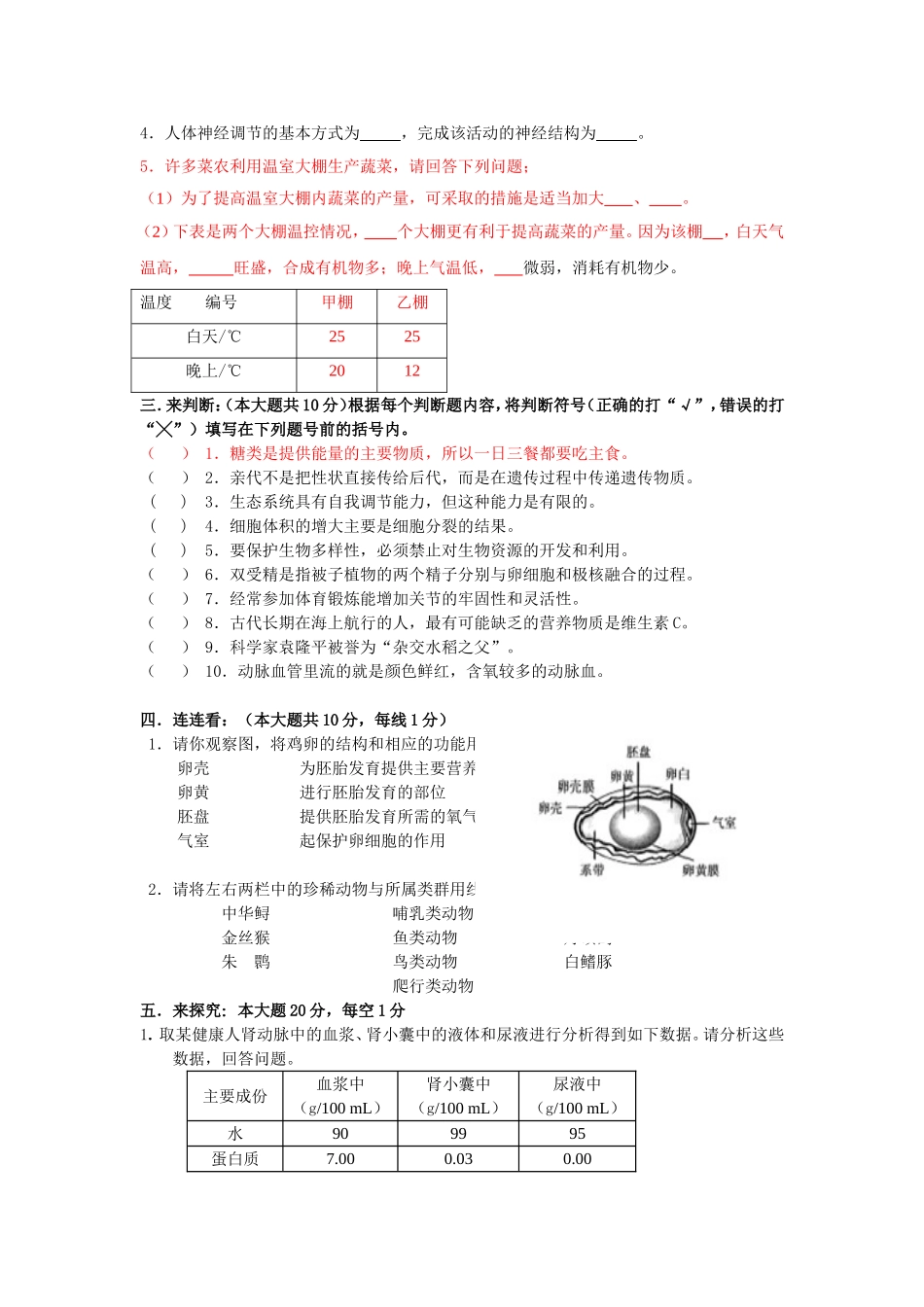 镇江市2013年初中毕业升学考试生物模拟试卷1_第3页