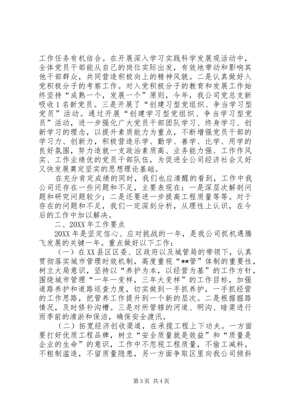 市政公司工作总结和202X年工作要点_第3页