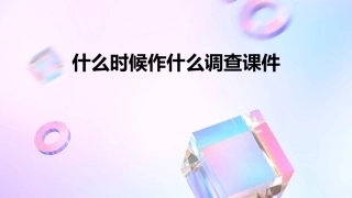 什么时候作什么调查课件