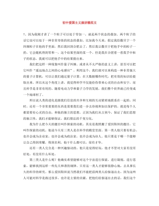 初中爱国主义演讲稿范文 