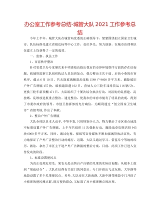 办公室工作参考总结-城管大队2024工作参考总结 