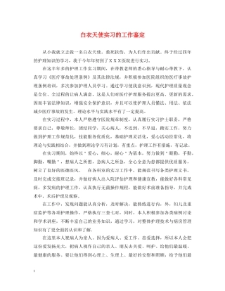 白衣天使实习的工作鉴定 