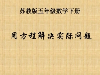 747常村镇实验学校-许亚琼-用方程解决问题