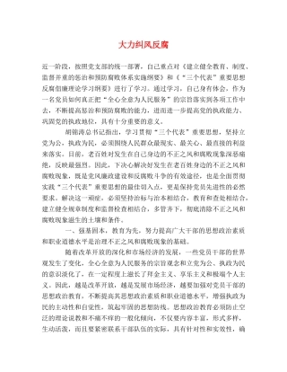 大力纠风反腐 