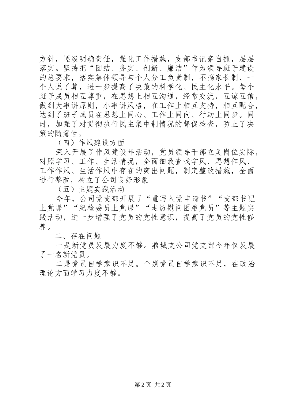 保险支公司党支部党建工作总结_第2页