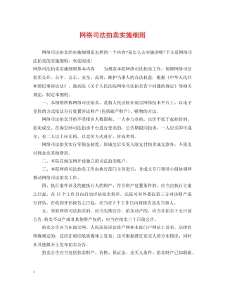 网络司法拍卖实施细则 