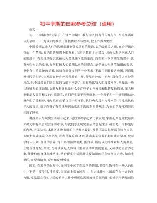 初期的自我参考总结（通用） 