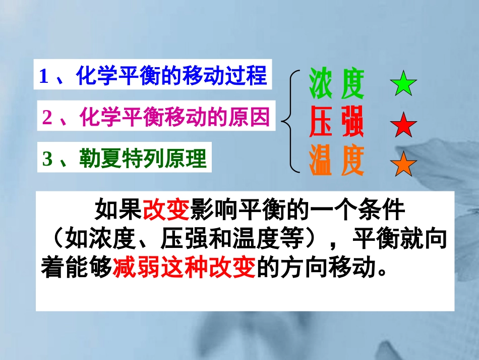 浙江省瓯海区三溪中学高二化学《化学平衡的移动》课件-新人教版_第3页