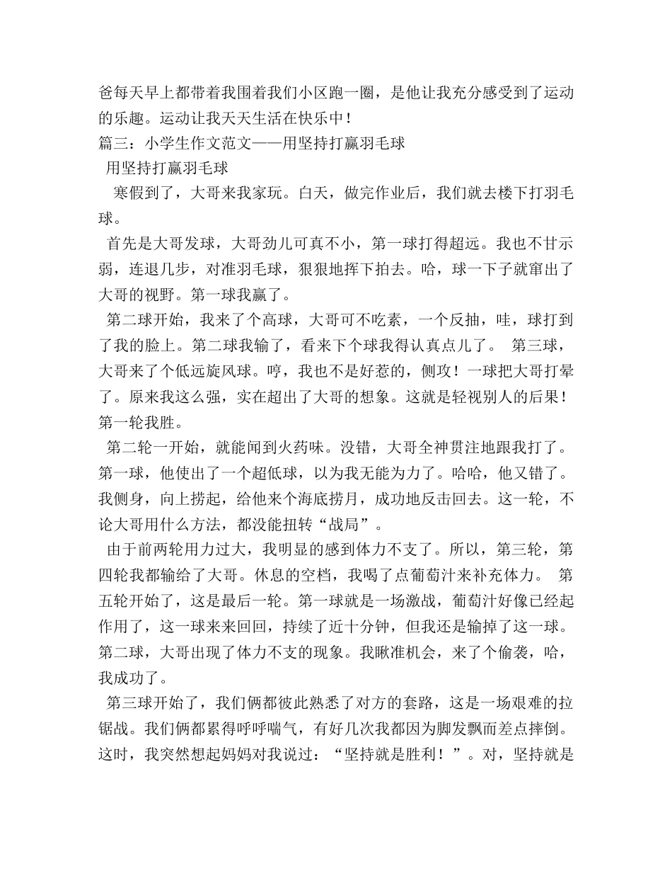 打羽毛球作文300字 _第3页