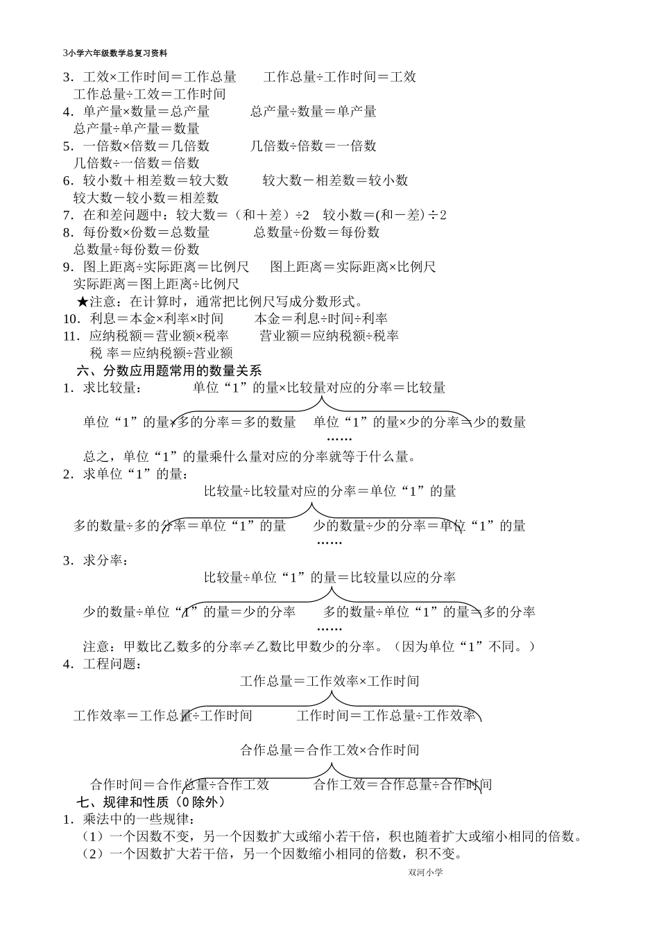 西师版小学数学六年级数学总复习资料_第3页