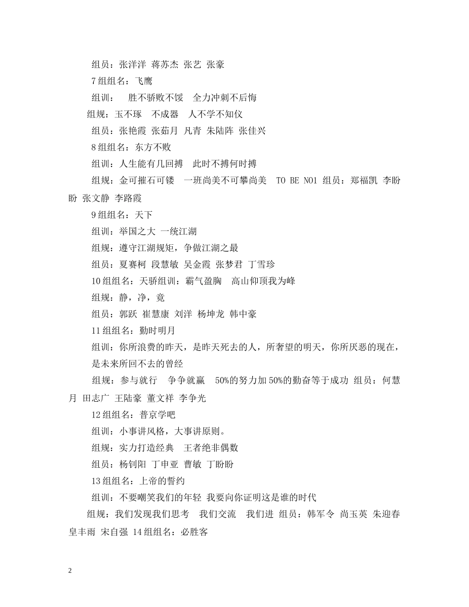 霸气小组名称和口号 _第2页