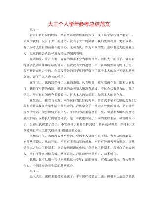 大三个人学年参考总结范文 