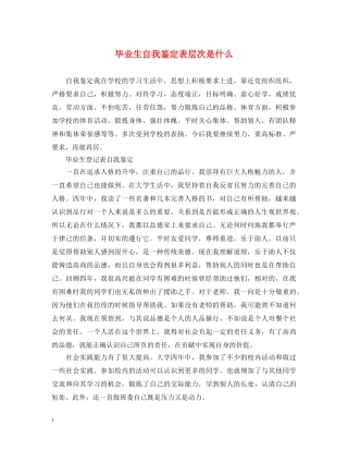 毕业生自我鉴定表层次是什么 