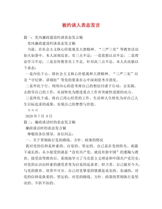 被约谈人表态发言 