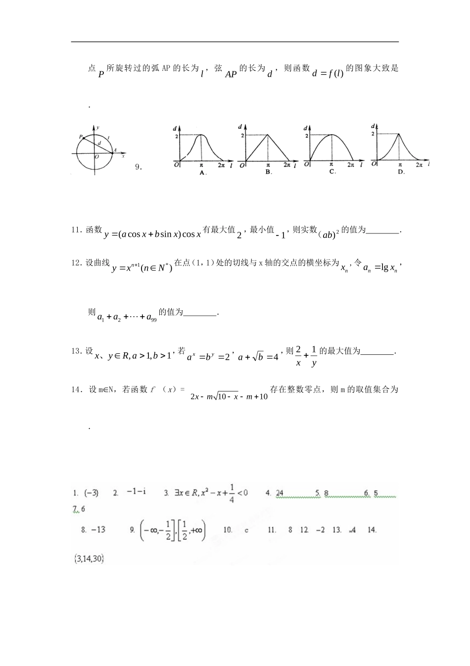 江苏省2012届高三数学二轮-专题训练-填空题(67)_第2页