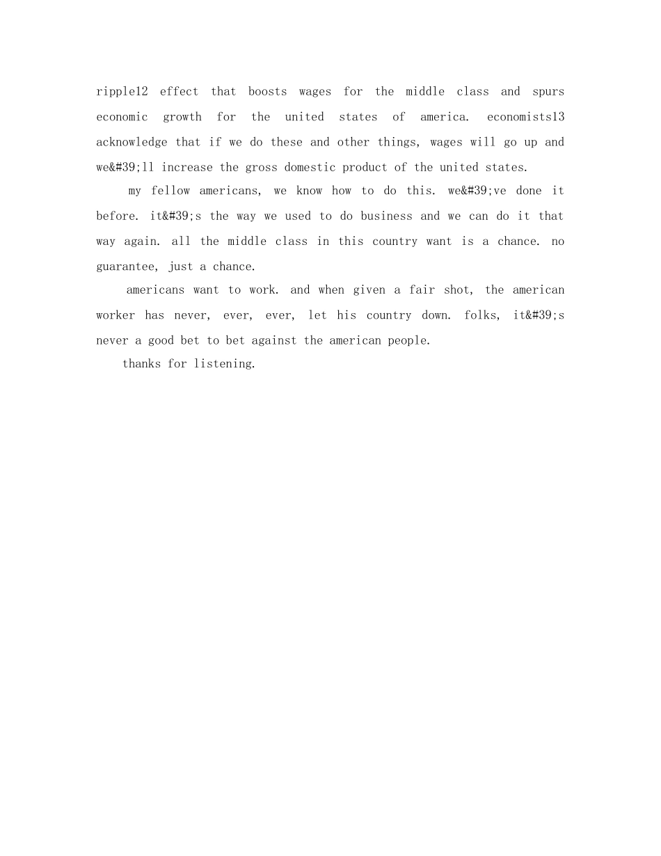 拜登《为中产阶级提供机会》英语演讲稿 _第3页