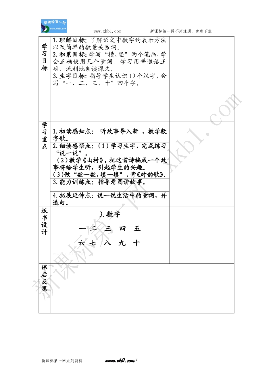 一年级语文第四周教案_第2页