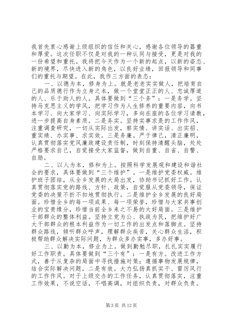 乡镇长任职工作总结 _第3页